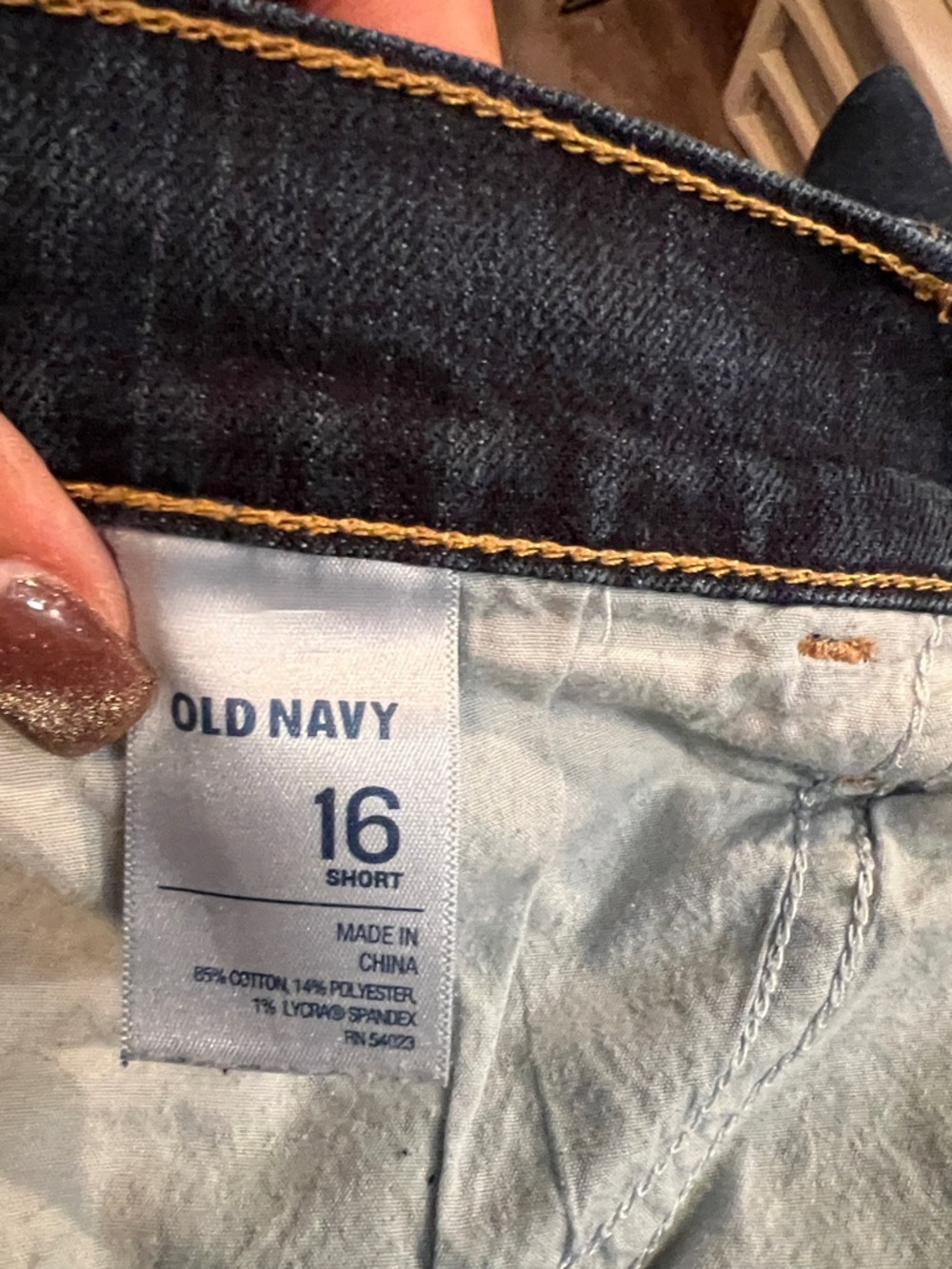 Old Navy Flirt Bootcut Jeans Women’s 16 Short Dark Wash Mid Rise Stretch - Picture 9 of 10